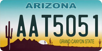 AZ license plate AAT5051