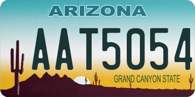 AZ license plate AAT5054