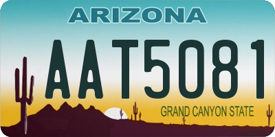 AZ license plate AAT5081