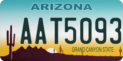 AZ license plate AAT5093