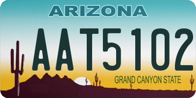 AZ license plate AAT5102