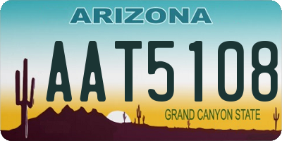 AZ license plate AAT5108