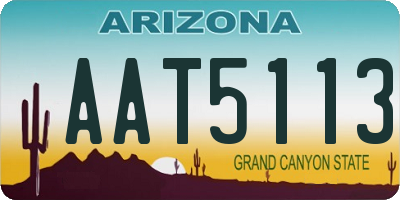 AZ license plate AAT5113