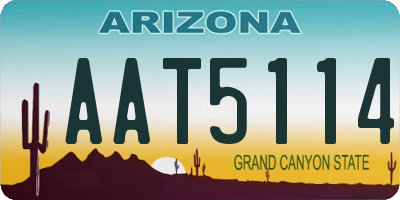 AZ license plate AAT5114