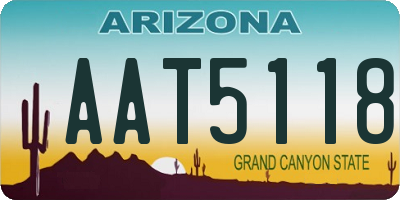 AZ license plate AAT5118