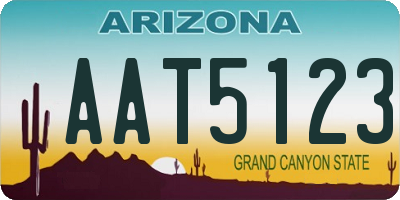 AZ license plate AAT5123