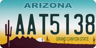 AZ license plate AAT5138