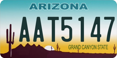 AZ license plate AAT5147