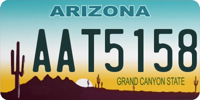 AZ license plate AAT5158