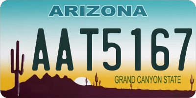 AZ license plate AAT5167