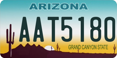 AZ license plate AAT5180
