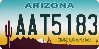 AZ license plate AAT5183