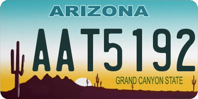AZ license plate AAT5192