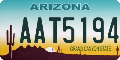AZ license plate AAT5194