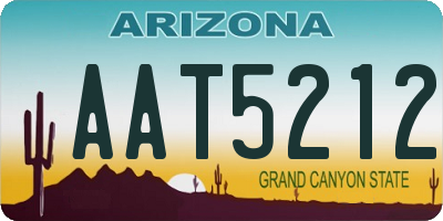 AZ license plate AAT5212