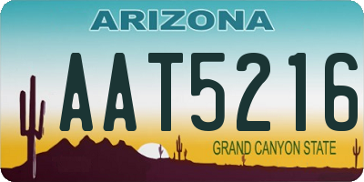 AZ license plate AAT5216
