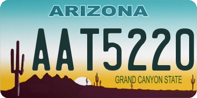 AZ license plate AAT5220