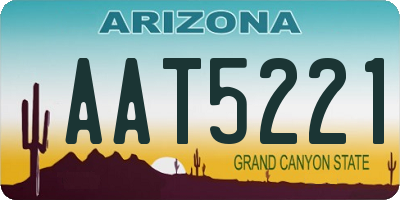AZ license plate AAT5221