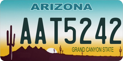 AZ license plate AAT5242