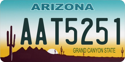 AZ license plate AAT5251
