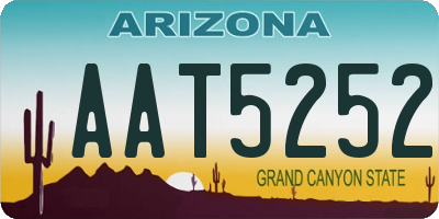 AZ license plate AAT5252