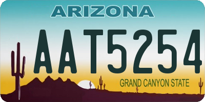 AZ license plate AAT5254