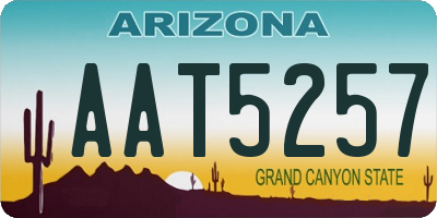 AZ license plate AAT5257