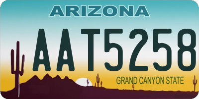 AZ license plate AAT5258
