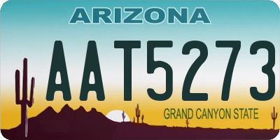 AZ license plate AAT5273