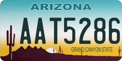 AZ license plate AAT5286