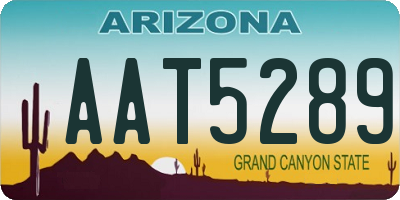 AZ license plate AAT5289