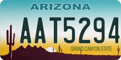 AZ license plate AAT5294