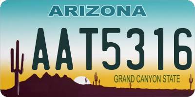 AZ license plate AAT5316