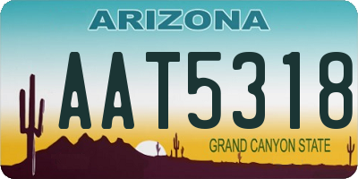 AZ license plate AAT5318