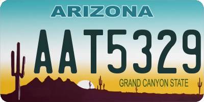 AZ license plate AAT5329