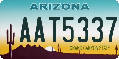 AZ license plate AAT5337