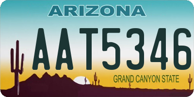 AZ license plate AAT5346