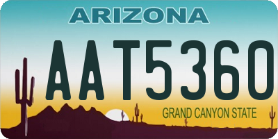 AZ license plate AAT5360