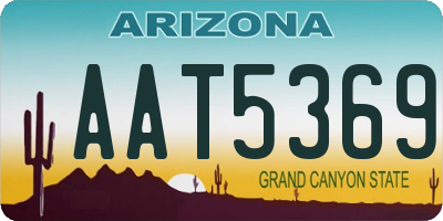 AZ license plate AAT5369
