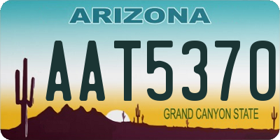 AZ license plate AAT5370