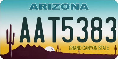 AZ license plate AAT5383