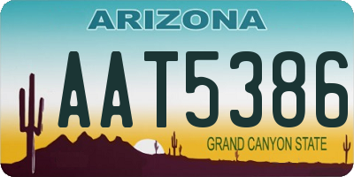 AZ license plate AAT5386