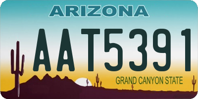 AZ license plate AAT5391