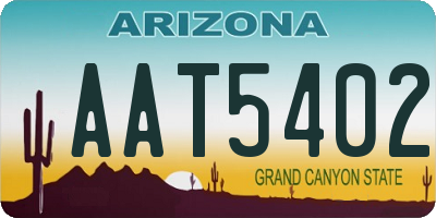 AZ license plate AAT5402