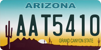 AZ license plate AAT5410