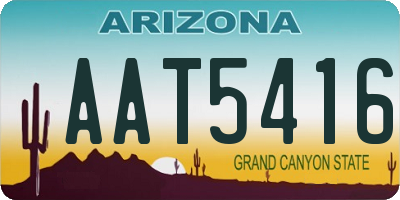 AZ license plate AAT5416