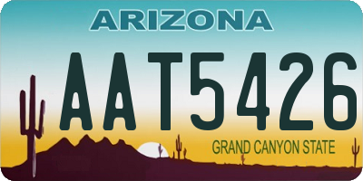 AZ license plate AAT5426