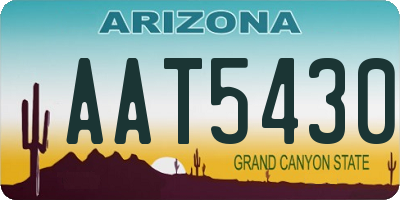 AZ license plate AAT5430