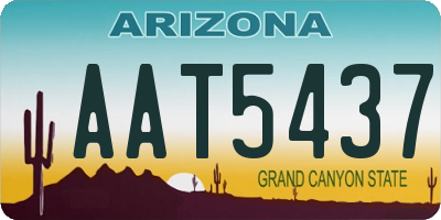 AZ license plate AAT5437