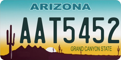 AZ license plate AAT5452